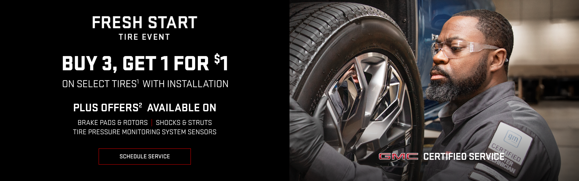 Buy 3, get 1 for $1 on select tire with installation